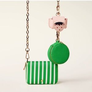 Kate Spade Mini Crossbody Green Stripe